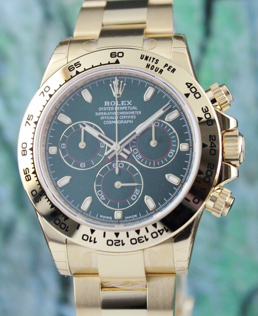 (image for) UNPOLISHED LIKE NEW ROLEX 18K YELLOW GOLD DAYTONA COSMOGRAPH GREEN DIAL / 116508